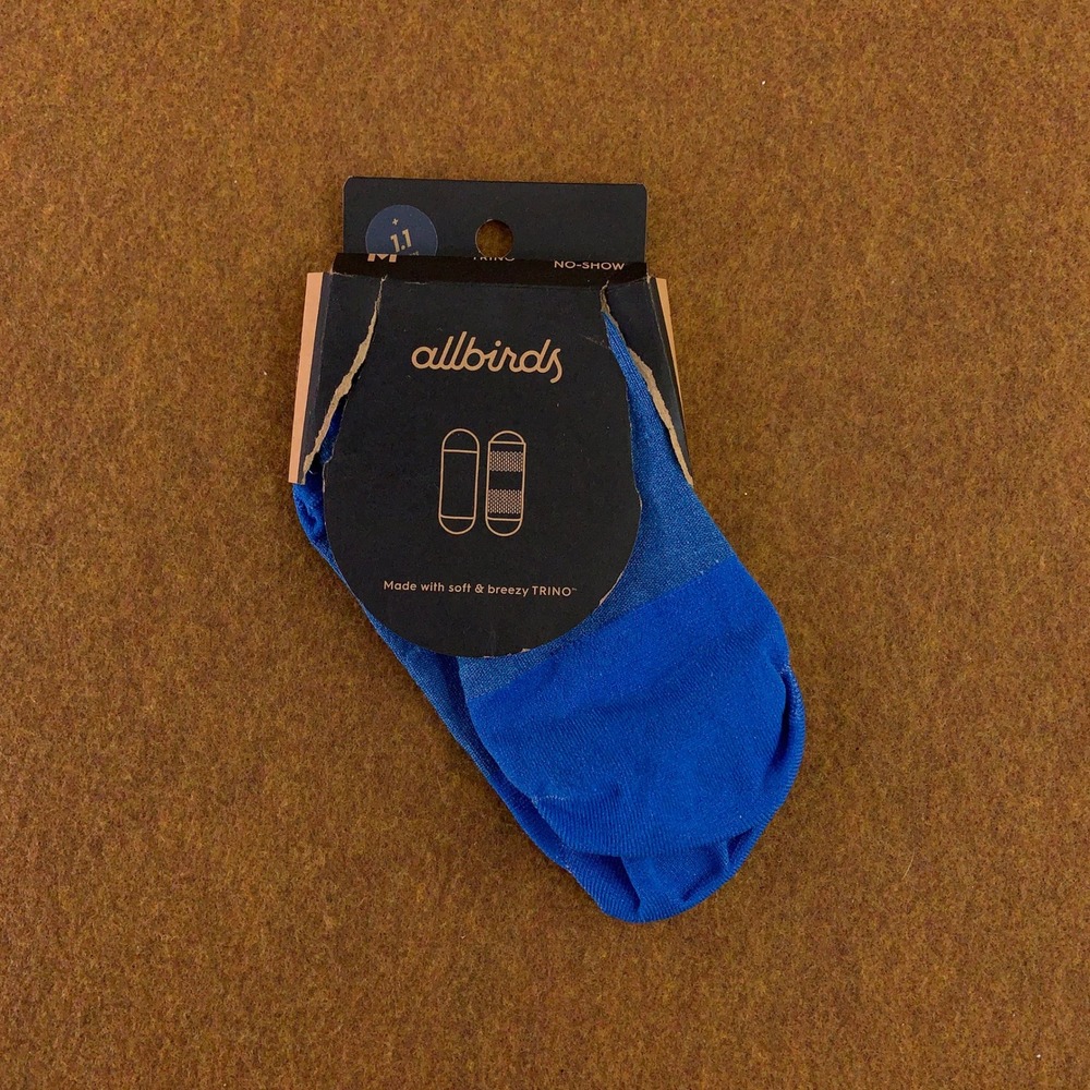 Allbirds Unisex M Pacific Blue Sprinter No-Show Trino Socks New